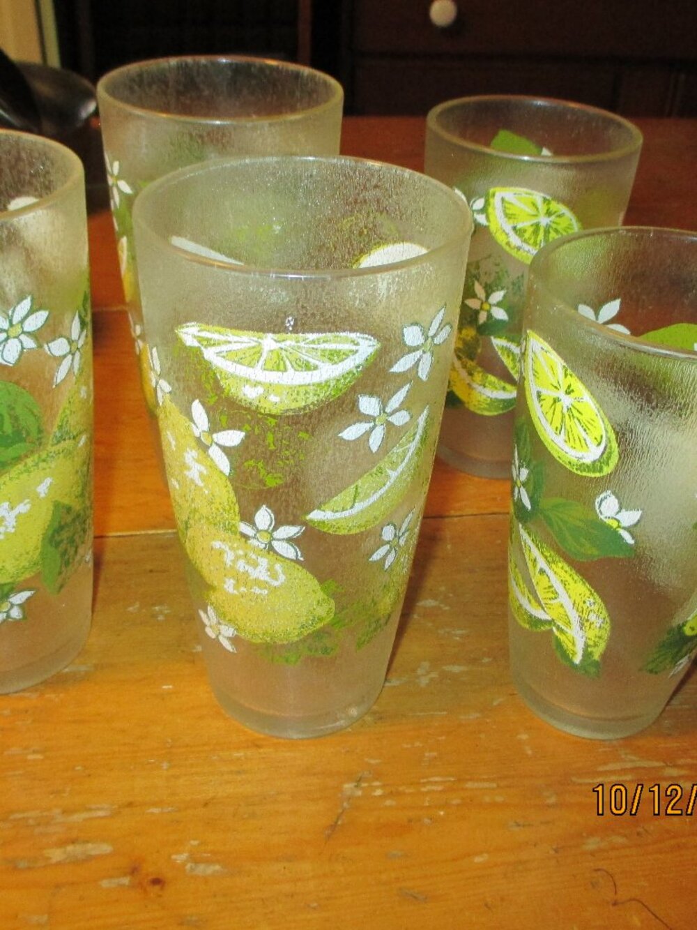 Collectible MCM Sutter poolside tumblers frosted plastic graphic lemons lot 5